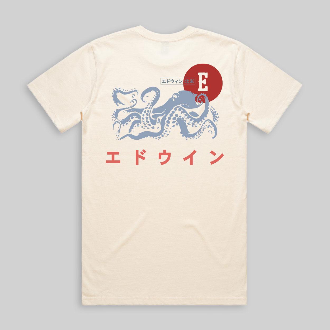 Edwin 100 % Recycled Cotton Octopus Short Sleeve Tee