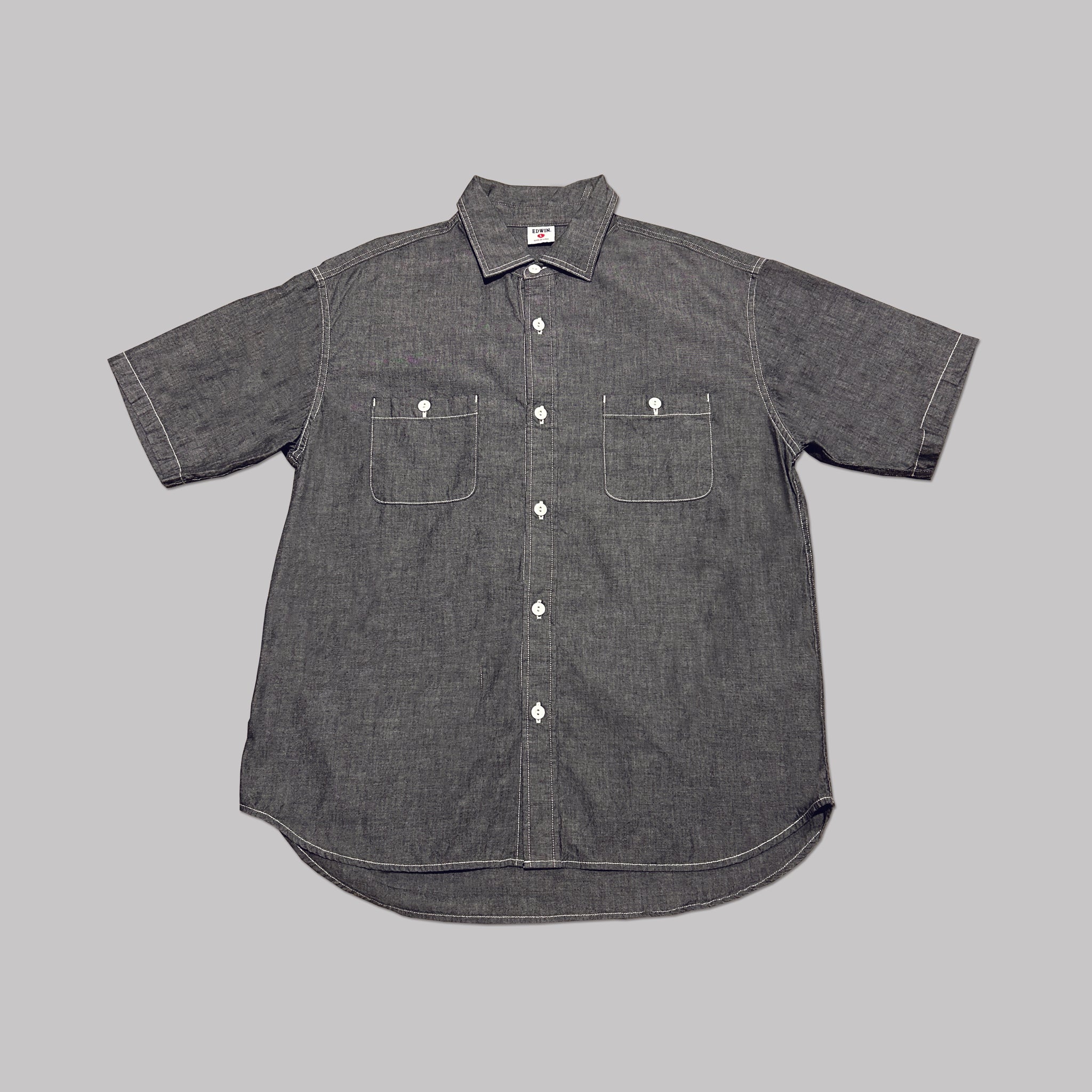 WORK SHIRTS S/S BLACK CHAMBRAY
