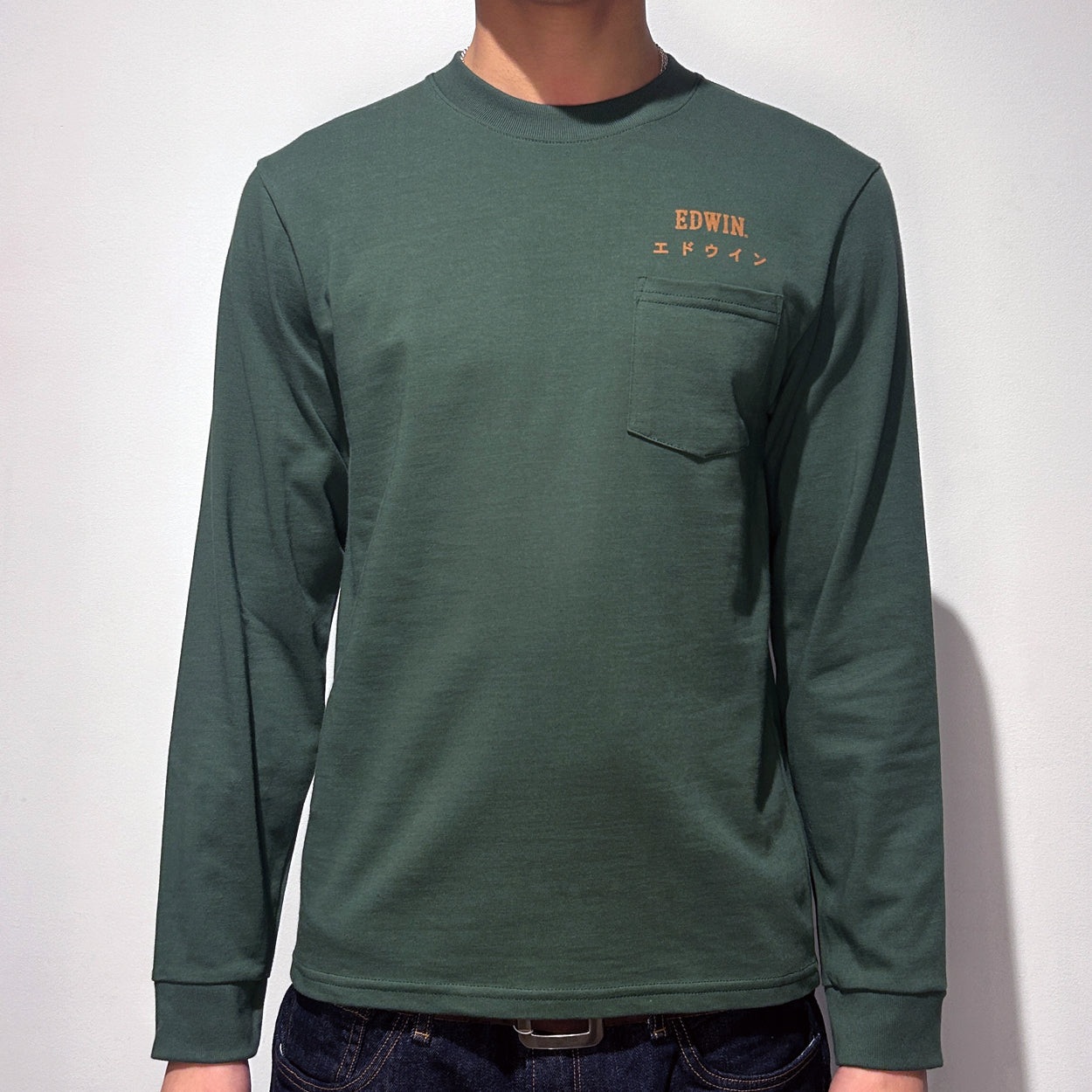 Edwin 16S 100 % Organic Cotton Long Sleeve Pocket Tee